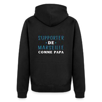 Enfant Humour Marseillais Supporter de Marseille - Veste à capuche bio Premium Unisexe - noir - Dos - Nico (187cm)
