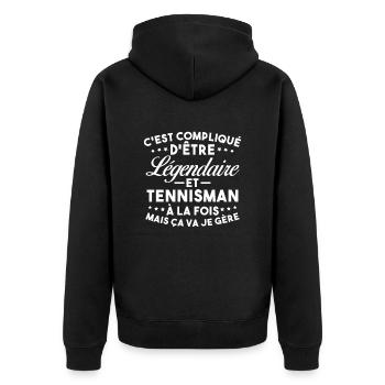 Légendaire Et Tennisman Cadeau Tennis Drôle - Veste à capuche bio Premium Unisexe - noir - Dos - Nico (187cm)