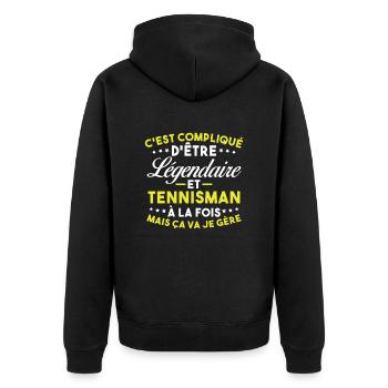 Légendaire Et Tennisman Cadeau Tennis Drôle - Veste à capuche bio Premium Unisexe - noir - Dos - Nico (187cm)