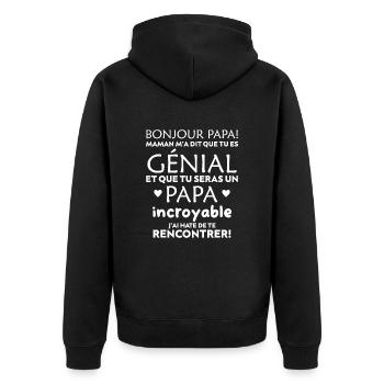 body bébé papa magnifique et fantastique maman - Veste à capuche bio Premium Unisexe - noir - Dos - Nico (187cm)