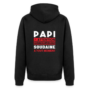 Papi Peut Faire La Sieste Soudaine Grand Pères - Veste à capuche bio Premium Unisexe - noir - Dos - Nico (187cm)