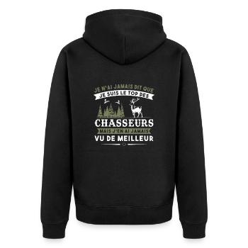 Chasse Pour Homme Cerf Cadeau Chasse Hommes - Veste à capuche bio Premium Unisexe - noir - Dos - Nico (187cm)