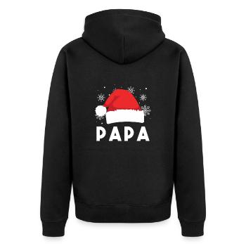 Papa Noël Cadeau Papa Humour Fête des pères - Veste à capuche bio Premium Unisexe - noir - Dos - Nico (187cm)