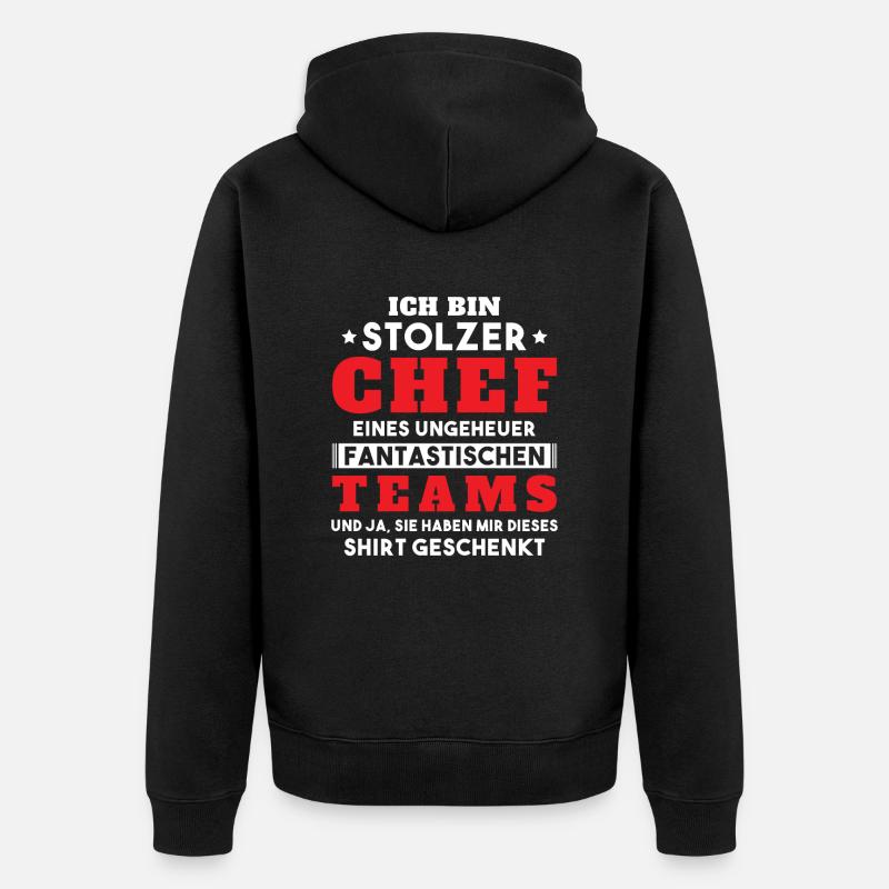 Ich bin Stolzer Chef Geschenkidee - Unisex Premium Bio Zip Hoodie - Schwarz