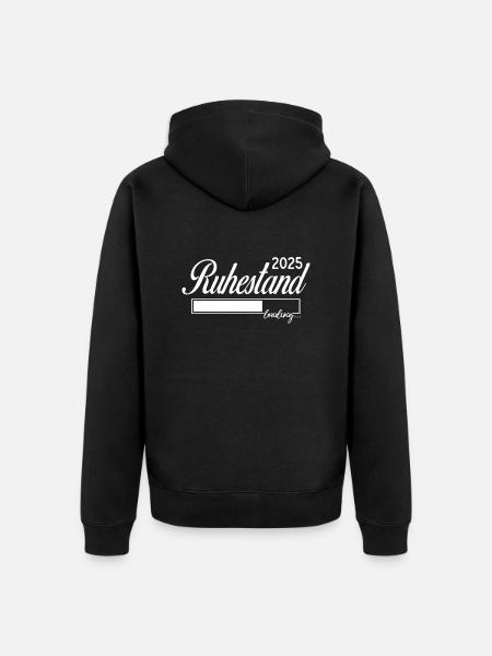 Ruhestand 2025 loading - Unisex Premium Bio Zip Hoodie - Schwarz