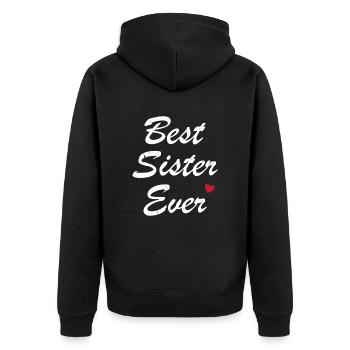 Best Sister Ever Meilleure Soeur Humour Cadeau - Veste à capuche bio Premium Unisexe - noir - Dos - Nico (187cm)