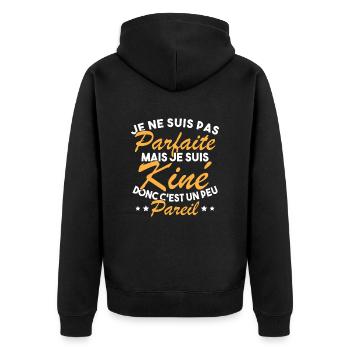 Kinésithérapeute Humour Kinésithérapie Kiné - Veste à capuche bio Premium Unisexe - noir - Dos - Nico (187cm)