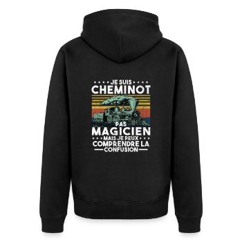 Cheminot Conducteur De Train Chemin De Fer - Veste à capuche bio Premium Unisexe - noir - Dos - Nico (187cm)