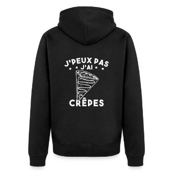 J'peux Pas J'ai Crêpes Cadeau Humour Drole - Veste à capuche bio Premium Unisexe - noir - Dos - Nico (187cm)