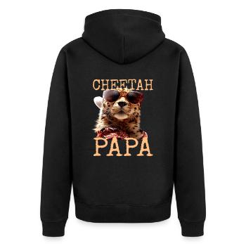 Papa guépard Papa guépard Fête des pères Chats Papa - Veste à capuche bio Premium Unisexe - noir - Dos - Nico (187cm)