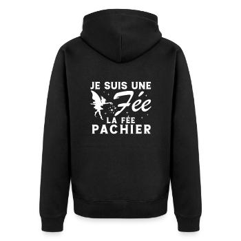 Je suis une fée la fée pachier Cadeau Humoristique - Veste à capuche bio Premium Unisexe - noir - Dos - Nico (187cm)