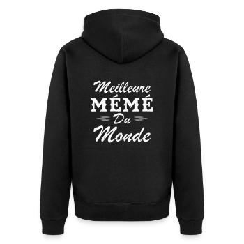 Cadeau Mémé Meilleure Mémé du Monde - Veste à capuche bio Premium Unisexe - noir - Dos - Nico (187cm)