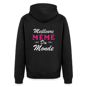 Cadeau Mémé Meilleure Mémé du Monde - Veste à capuche bio Premium Unisexe - noir - Dos - Nico (187cm)