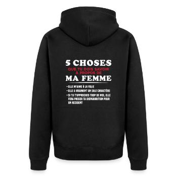 Humour Couple Jalousie Cadeau Amoureux Copain - Veste à capuche bio Premium Unisexe - noir - Dos - Nico (187cm)