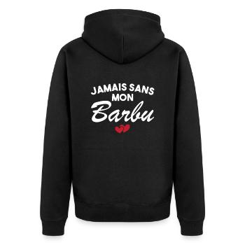 Barbu Assorti Humour Couple Cadeau St Valentin - Veste à capuche bio Premium Unisexe - noir - Dos - Nico (187cm)