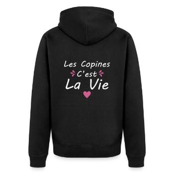 Les Copines C est La Vie La Meilleure Amie Femme - Veste à capuche bio Premium Unisexe - noir - Dos - Nico (187cm)