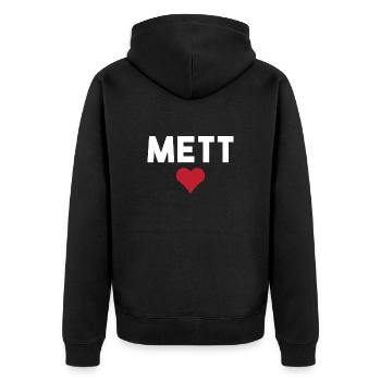 Mett Fleischher Amoureux du Mettigel et de la viande - Veste à capuche bio Premium Unisexe - noir - Dos - Nico (187cm)