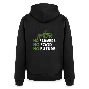 Démo de l’agriculteur Pas d’agriculteurs Pas de nourriture Pas d’avenir Agriculteur - Veste à capuche bio Premium Unisexe - noir - Dos - Nico (187cm)