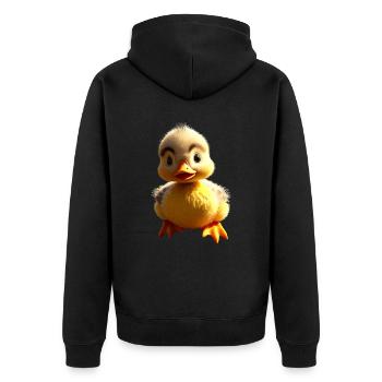 Canard mignon bébé canard poussin canetons canetons canards - Veste à capuche bio Premium Unisexe - noir - Dos - Nico (187cm)