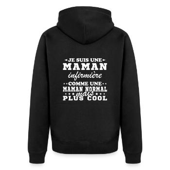 Ich bin eine Krankenschwester - Unisex Premium Bio Zip Hoodie - Schwarz - Hinten - Nico (187cm)