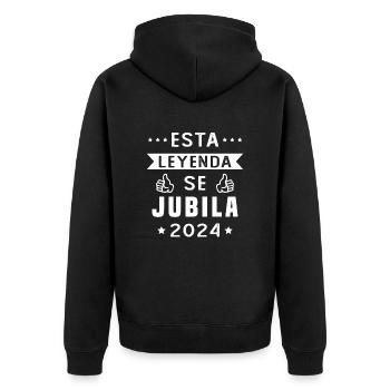 This legend retires 2024 - Unisex Premium Organic Zip Hoodie - black - Back - Nico (187cm)
