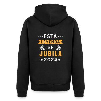 This legend retires 2024 - Unisex Premium Organic Zip Hoodie - black - Back - Nico (187cm)