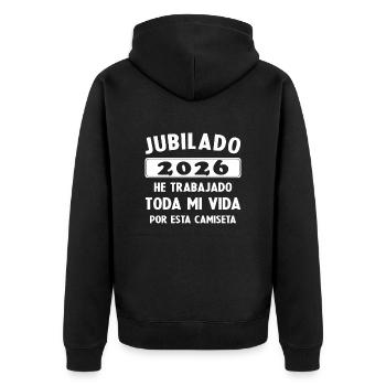 Im Jahr 2026 im Ruhestand / Im Ruhestand 2026 Humor-Geschenk - Unisex Premium Bio Zip Hoodie - Schwarz - Hinten - Nico (187cm)