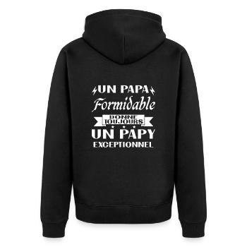 Papa Formidable Donne Un Papy Exceptionnel - Veste à capuche bio Premium Unisexe - noir - Dos - Nico (187cm)