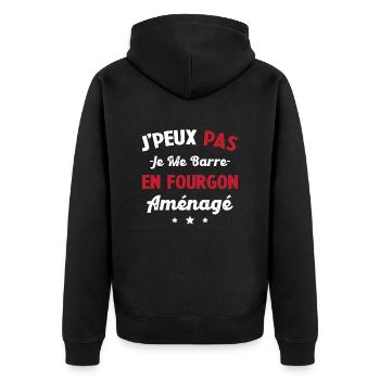 J'peux pas j'me barre en fourgon aménagé - Veste à capuche bio Premium Unisexe - noir - Dos - Nico (187cm)