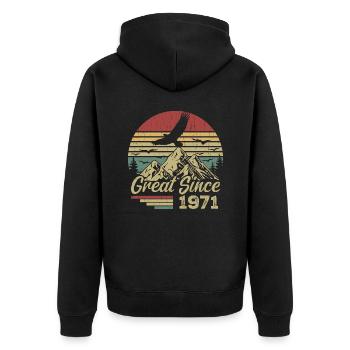 Vintage 1971 Cadeau D’anniversaire 1971 Retro 1971 - Veste à capuche bio Premium Unisexe - noir - Dos - Nico (187cm)