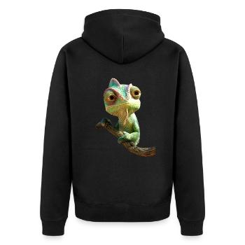 Chameleon, Lizard, Reptile, Iguana, Lizard, Chameleons - Unisex Premium Organic Zip Hoodie - black - Back - Nico (187cm)