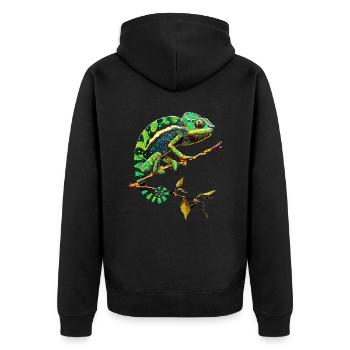 Chameleon, Lizard, Reptile, Iguana, Lizard, Chameleons - Unisex Premium Organic Zip Hoodie - black - Back - Nico (187cm)