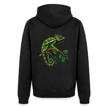 Chameleon, Lizard, Reptile, Iguana, Lizard, Chameleons - Unisex Premium Organic Zip Hoodie - black - Back - Nico (187cm)