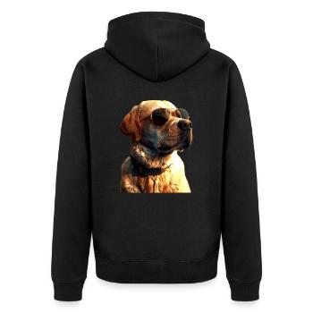 Labrador Retriever Chien Amour Jeunes Labradors Mignons - Veste à capuche bio Premium Unisexe - noir - Dos - Nico (187cm)