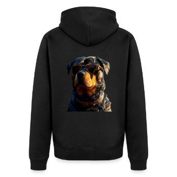 Les chiens Rottweiler aiment les fiers amateurs de rottweiler - Veste à capuche bio Premium Unisexe - noir - Dos - Nico (187cm)