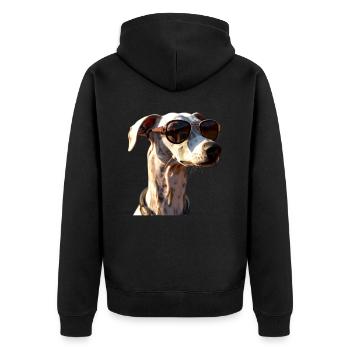 Greyhound Dog Lover Hunting Dog Love Greyhound - Unisex Premium Organic Zip Hoodie - black - Back - Nico (187cm)