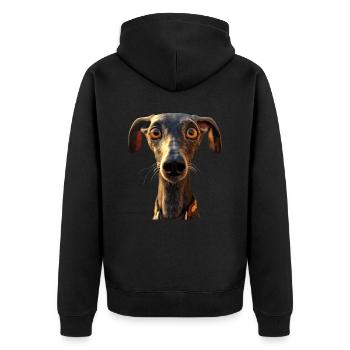 Greyhound Dog Lover Hunting Dog Love Greyhound - Unisex Premium Organic Zip Hoodie - black - Back - Nico (187cm)