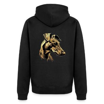 Greyhound Dog Lover Hunting Dog Love Greyhound - Unisex Premium Organic Zip Hoodie - black - Back - Nico (187cm)