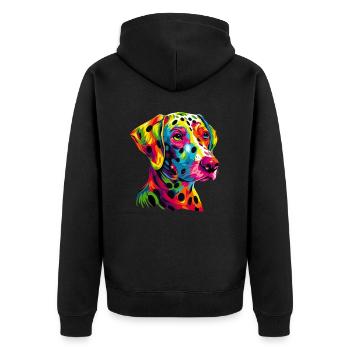 Dalmatian Dogs Colorful Colors Pop Art Rainbow - Unisex Premium Organic Zip Hoodie - black - Back - Nico (187cm)