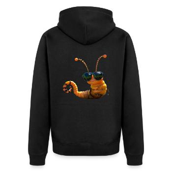 Chenille Drôle Larve Chenille Cadeau Chenille Mignonne - Veste à capuche bio Premium Unisexe - noir - Dos - Nico (187cm)
