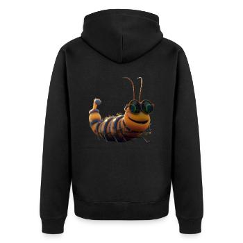 Chenille Drôle Larve Chenille Cadeau Chenille Mignonne - Veste à capuche bio Premium Unisexe - noir - Dos - Nico (187cm)
