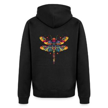 Libellule Libellule Ailes Colorées Libellules Mignonnes - Veste à capuche bio Premium Unisexe - noir - Dos - Nico (187cm)