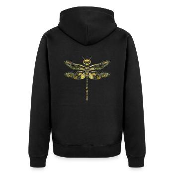 Libelle Dragonfly Bunte Flügel Süße Libellen - Unisex Premium Bio Zip Hoodie - Schwarz - Hinten - Nico (187cm)