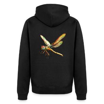 Dragonfly Dragonfly Colorful Wings Cute Dragonflies - Unisex Premium Organic Zip Hoodie - black - Back - Nico (187cm)
