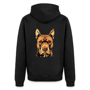 Pitbull Bulldog Pittie American Pitbull Terrier - Unisex Premium Organic Zip Hoodie - black - Back - Nico (187cm)