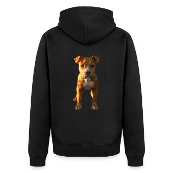 Pitbull Bulldog Pittie American Pitbull Terrier - Veste à capuche bio Premium Unisexe - noir - Dos - Nico (187cm)