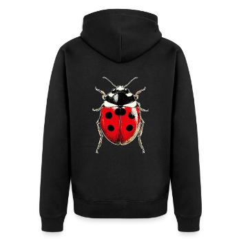 Ladybug Ladybug Insects Colorful Cute Ladybugs - Unisex Premium Organic Zip Hoodie - black - Back - Nico (187cm)