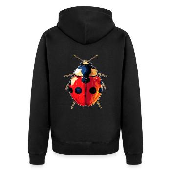 Ladybug Ladybug Insects Colorful Cute Ladybugs - Unisex Premium Organic Zip Hoodie - black - Back - Nico (187cm)