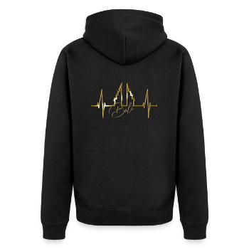 Bali Herzschlag Himmelstor Indonesien Liebe Bali - Unisex Premium Bio Zip Hoodie - Schwarz - Hinten - Nico (187cm)