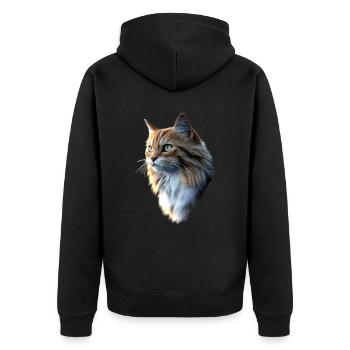 Cat Norwegian Forest Cat Norwegian Forest Cats - Unisex Premium Organic Zip Hoodie - black - Back - Nico (187cm)